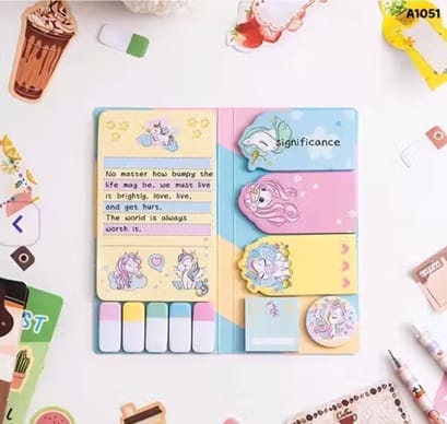 Cute Unicorn Sticky Notes Set – 11 Pads / 440 Sheets Multicolor Self-Adhesive Memo Stickers view 2