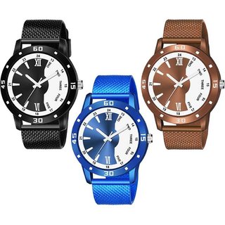 HRV Men's Round Dial Multi Strap Analog Watch view 2