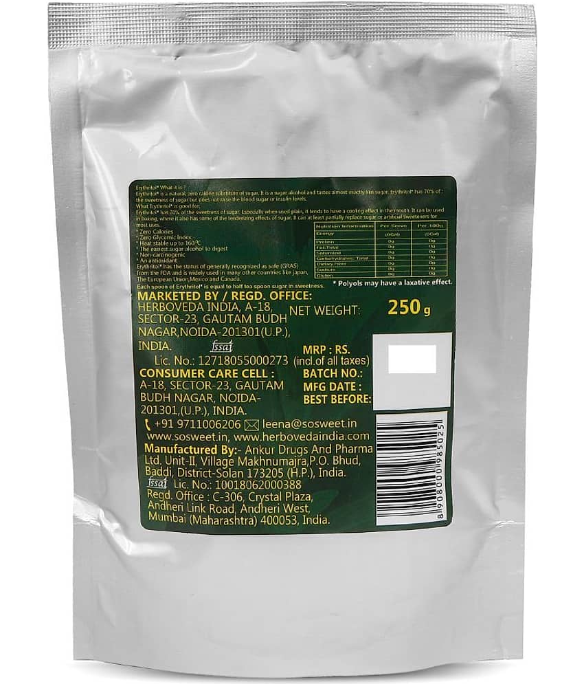 So Sweet Erythritol 100% Natural Sweetener 500gm for Diabetes - Sugar free (Pack of 2) (250 Each) view 2
