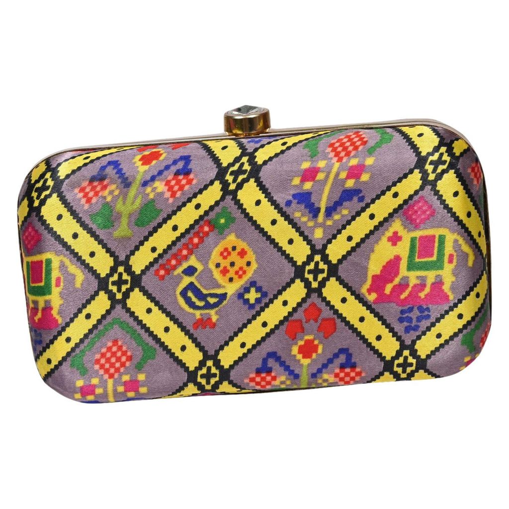Block Printing Clutch for Causal Occassion FHS view 2