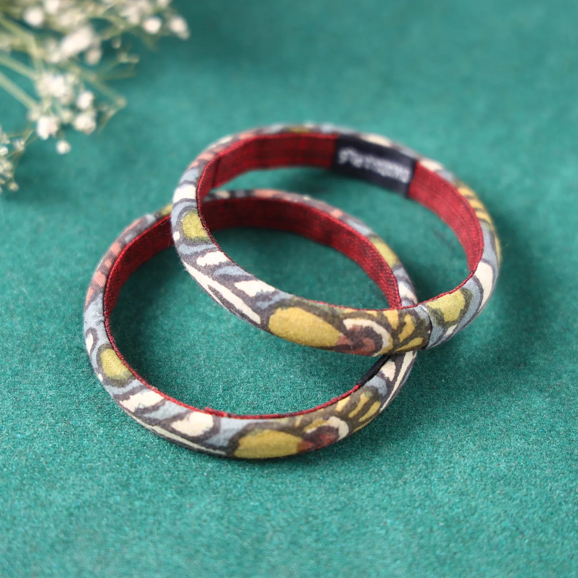 Multicolor Handpainted Kalamkari Bangle Set of 2 view 2