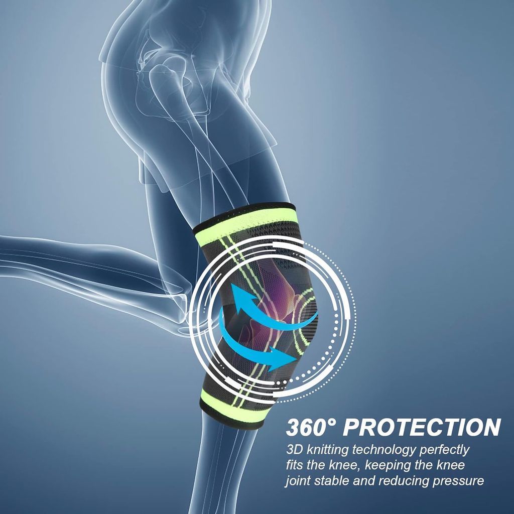 Plutoex Knee Support For Men&Women Knee Caps For Women Knee Cap For Men Knee Brace For Knee Pain Relief Products Knee Pad Leg Sleeves For Men Gym Squats Knee Belt Knee Support For Women_Free Size (Pack of 2) view 2