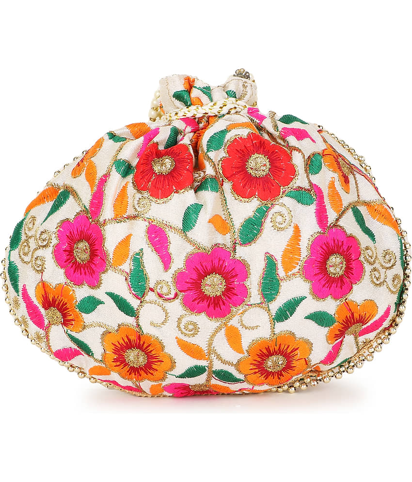Anekaant - Cream Silk Potli view 2
