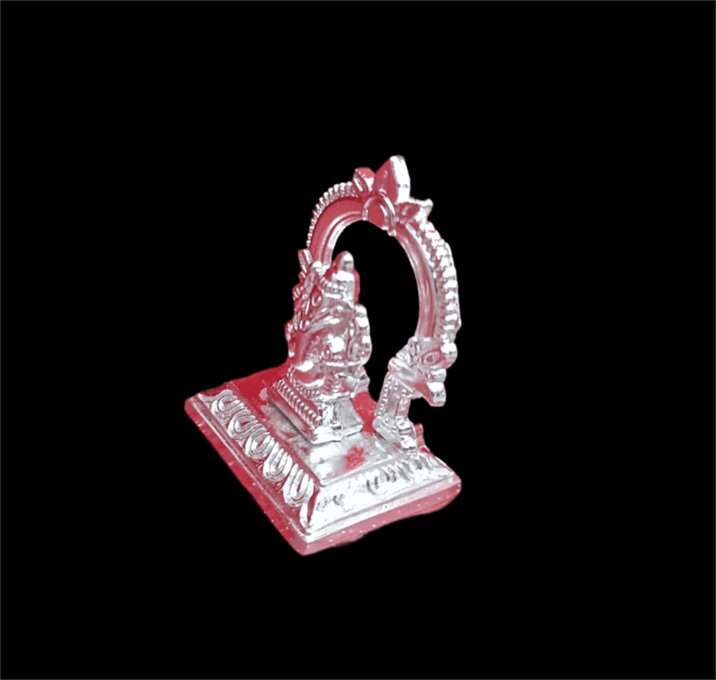 Silver-plated idol of Lord Ganesha (2.3 inch) view 2