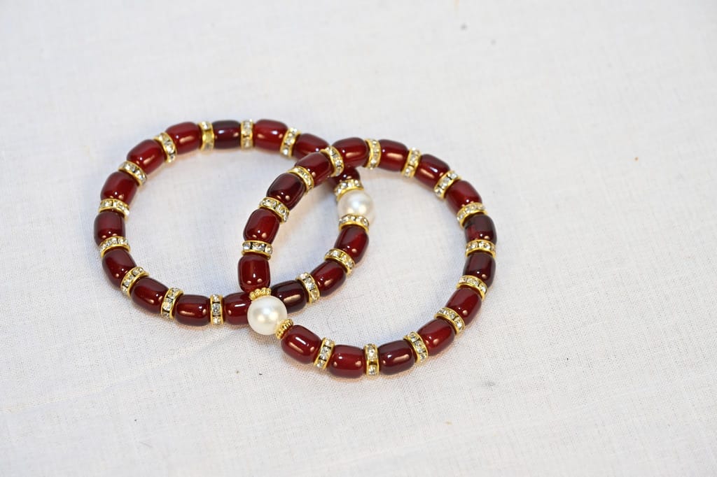 Black and Gold Beaded Bracelet view 2
