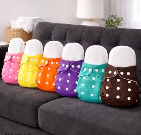 Pack of 6 Washable Baby Diapers with 6 Inserts