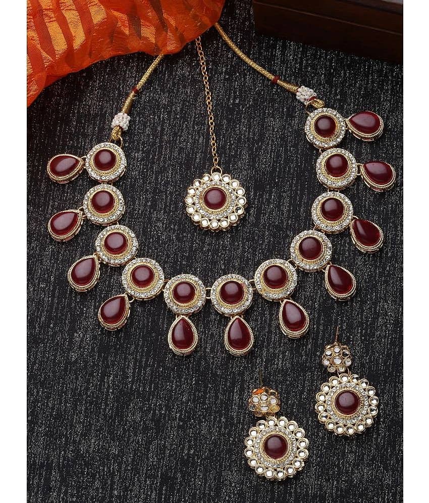 Sukkhi Red Alloy Necklace Set ( Pack of 1 ) view 2