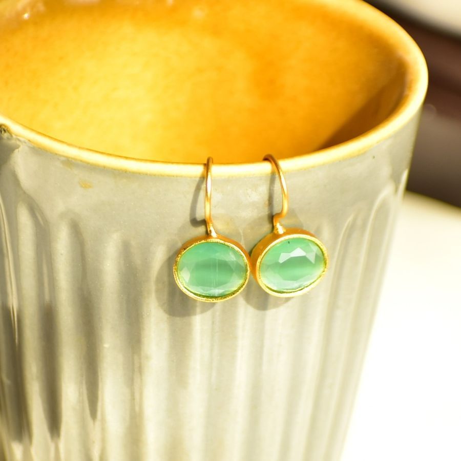 Aarohi Earrings Sea Green view 2