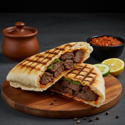 Beef Mutton Somali Bread Shawarma Grilled