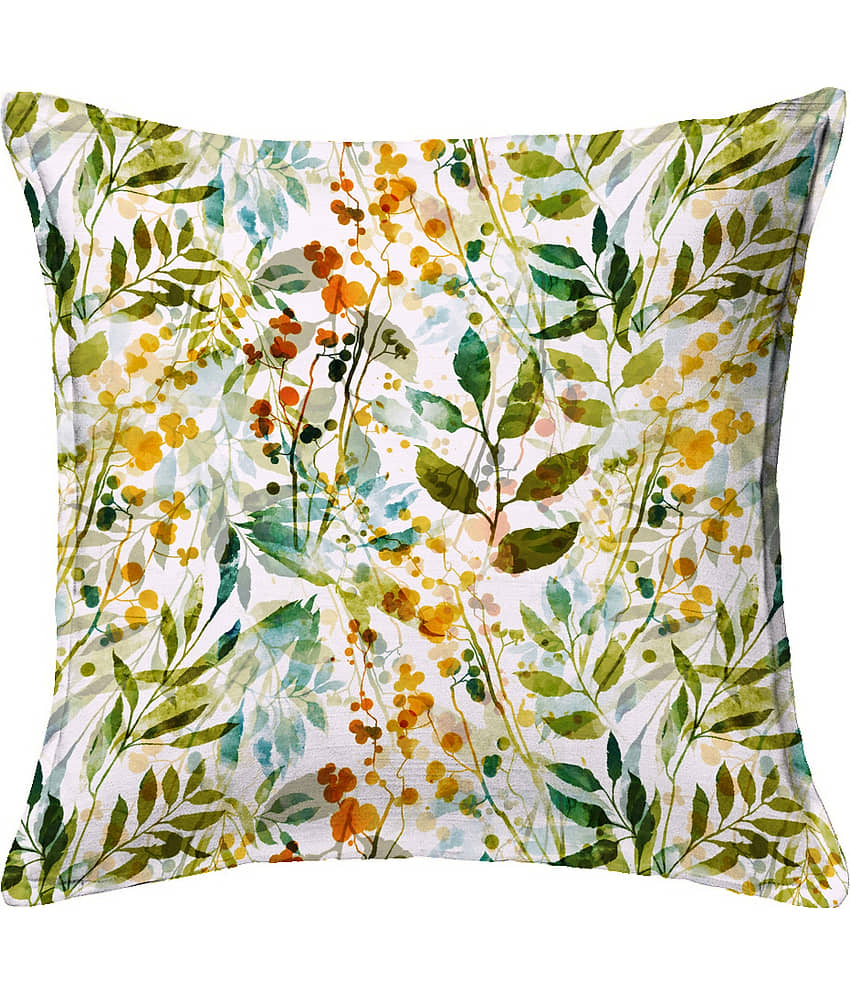 Houzzcode - Water Repellent Green Polyester Pillow Covers 40x40x3 ( Pack of 1 ) view 2