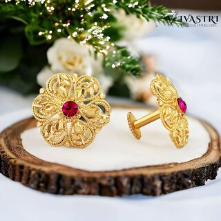 Vivastri Premium Gold Plated Alloy Stud Earrings Combo for Women & Girls Pack of 2 view 2
