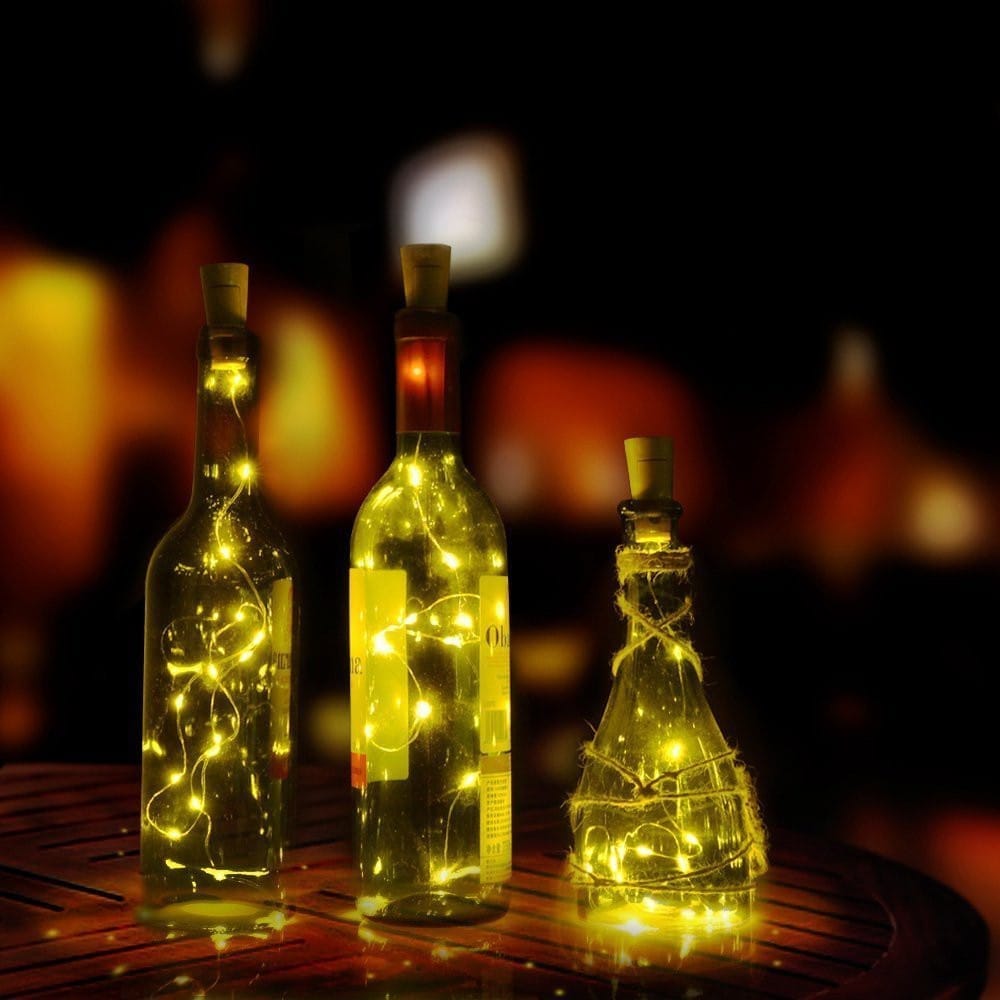 SPARKWORLD Pack of 4 Bottle Cork LED Fairy Lights | Warm White Copper Wire String Lights for Decoration, DIY Bottles & Gifting | Size: 2 m view 2