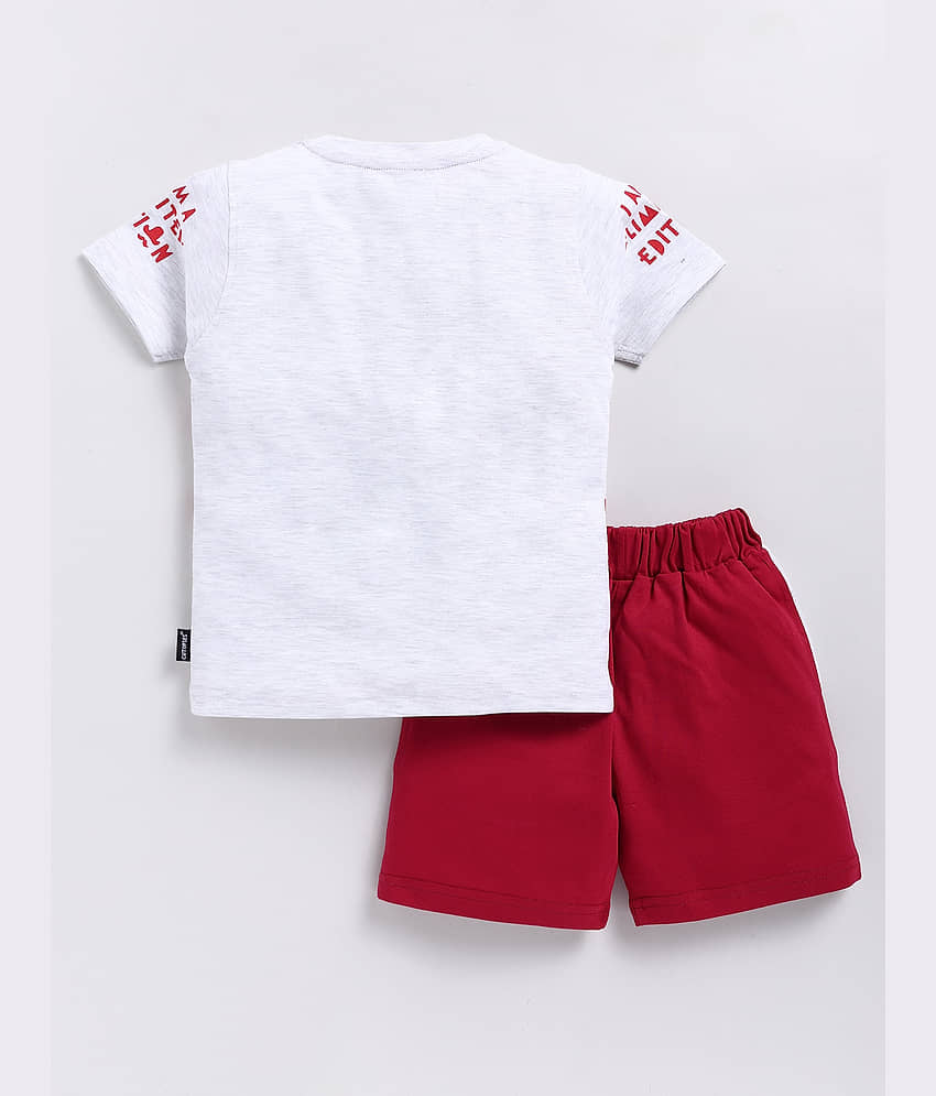 CUTOPIES Pack of 1 Boys Cotton T-Shirt & Shorts Set ( Navy Blue ) view 2