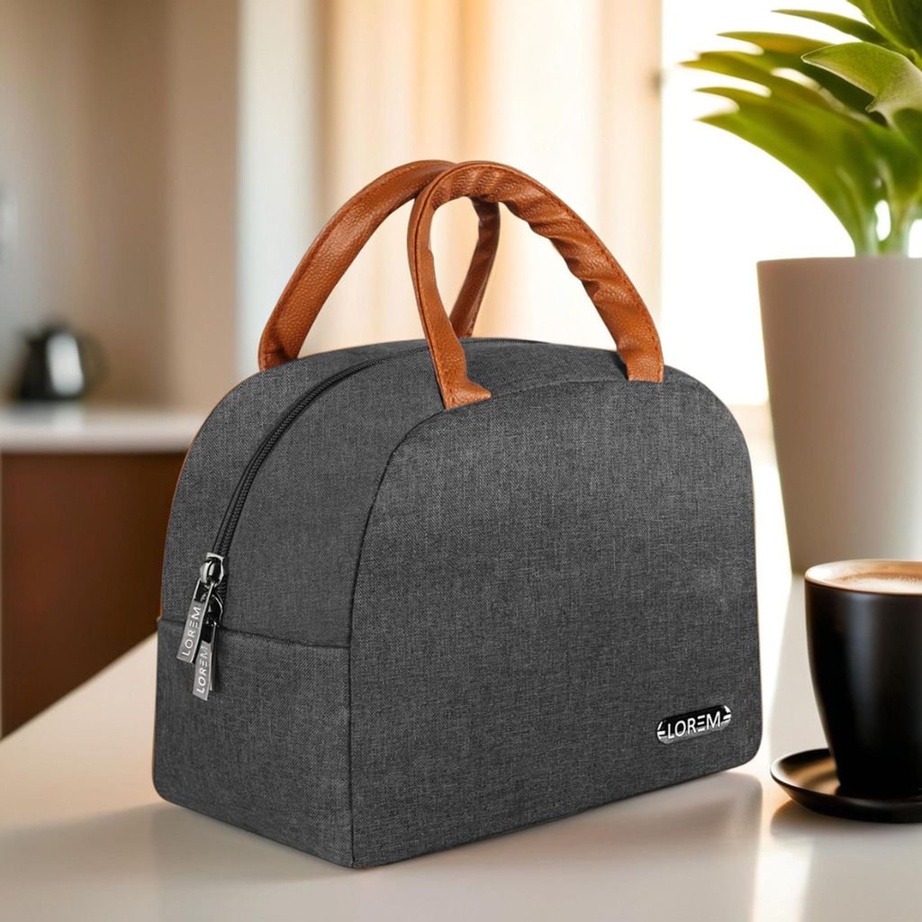 LOREM Premium Leather Tiffin/Lunch Bag � 13L Capacity, Insulated for 5-6 Hours, Water-Repellent, Adjustable Strap, Multi-Pocket � Ideal for Office, School, Picnic, Travel view 2