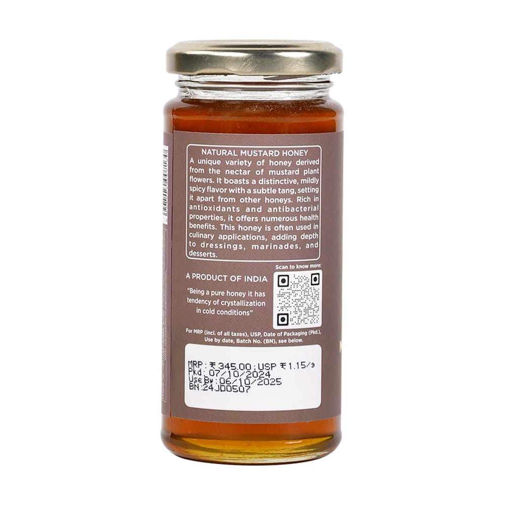 Sanjeevani Organics 100% Natural Mustard Honey 300g | Monofloral, Unpasteurized, No Additives & Preservative-Free | Rich in Flavor & Nutritious view 2