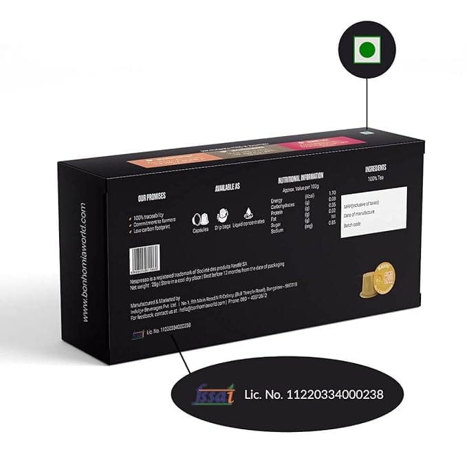 Bonhomia Black Pot - Rich & Sophisticated Tea, Nespresso Compatible Pods - Lemon, 10 Tea Capsules view 2