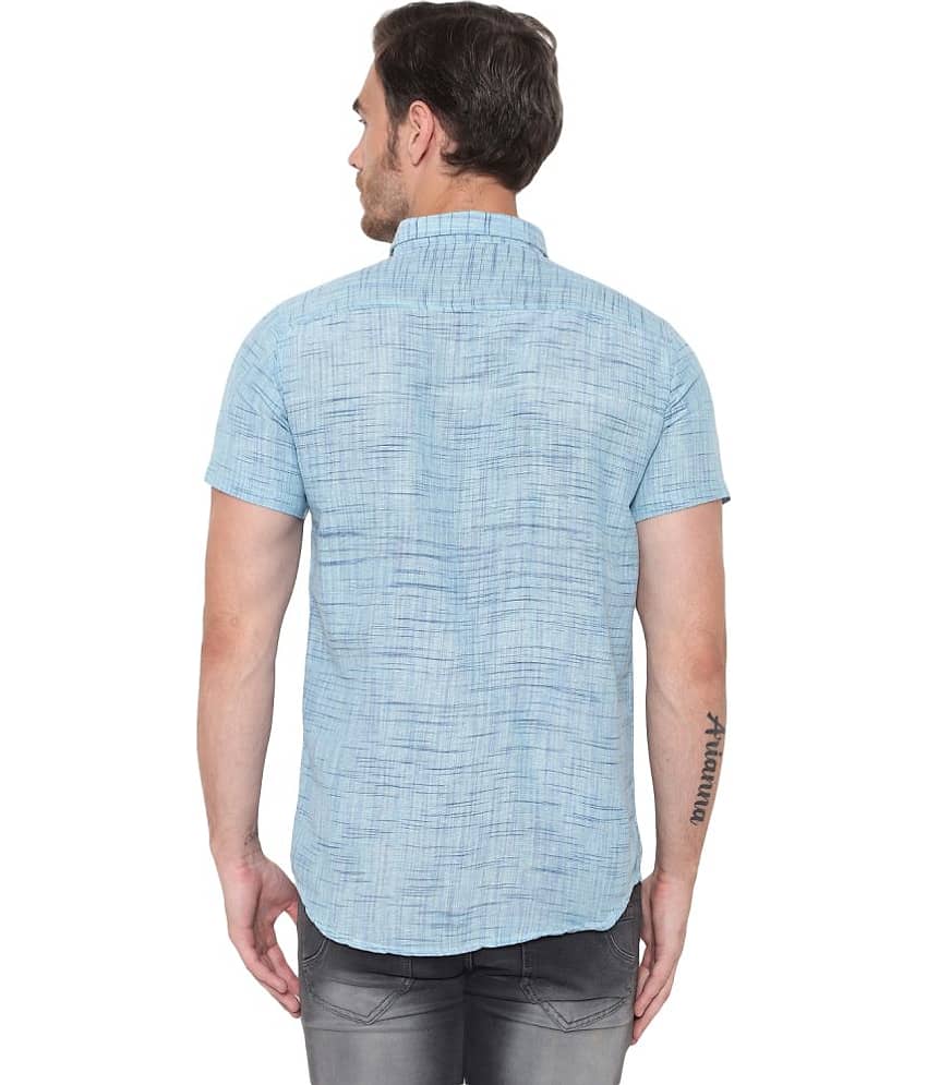 Latest Chikan - Blue Cotton Blend Regular Fit Men's Casual Shirt (Pack of 1) view 2