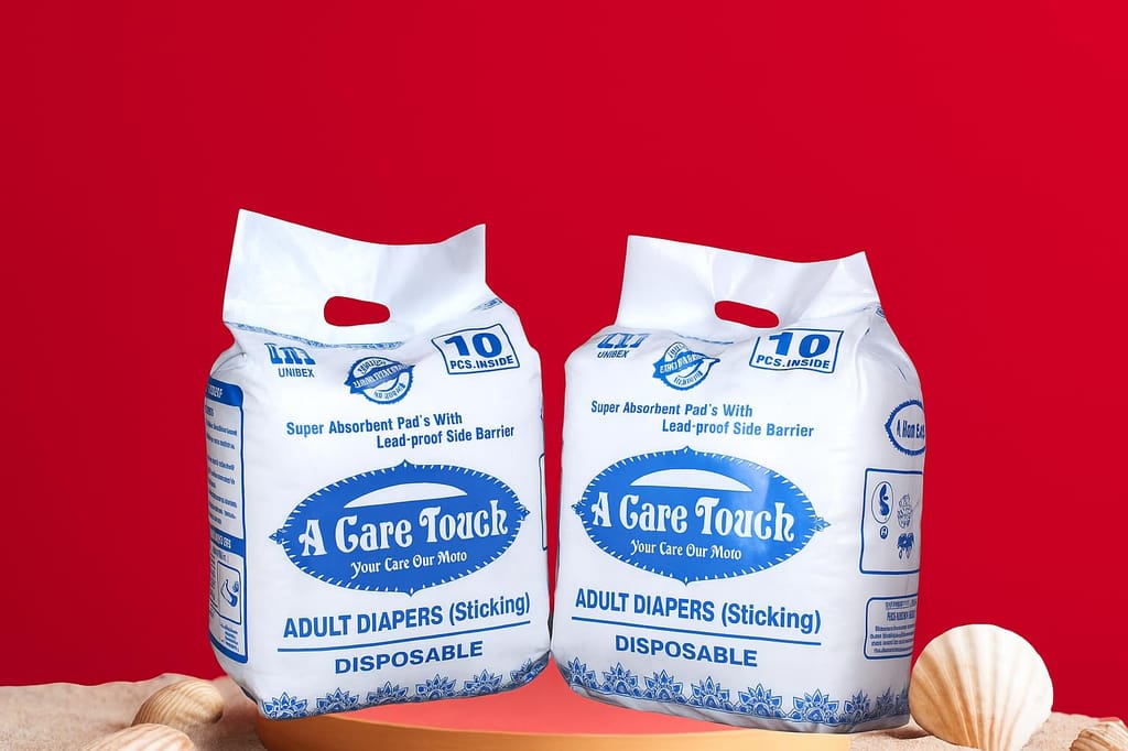 A Care Touch Adult Diapers (Sticking) - Super Absorbent with Lead-proof Side Barrier, Pack of 10