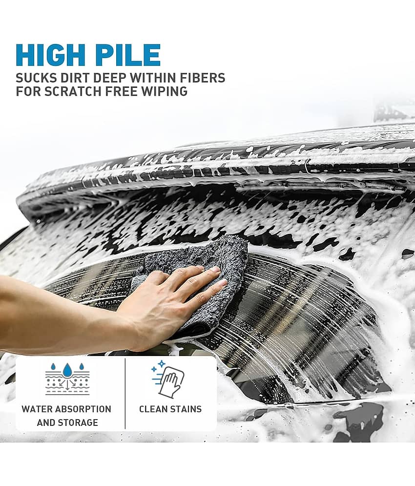 Auto Hub Grey 500 GSM Microfiber Cloth For Automobile ( Pack of 6 ) view 2