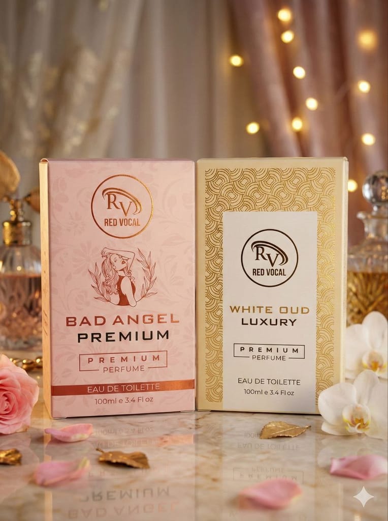 Red Vocal Bad Angel & White Oud Perfume Set | Luxury 2×100ml EDT for Women & Unisex | Long-Lasting Premium Fragrance view 2