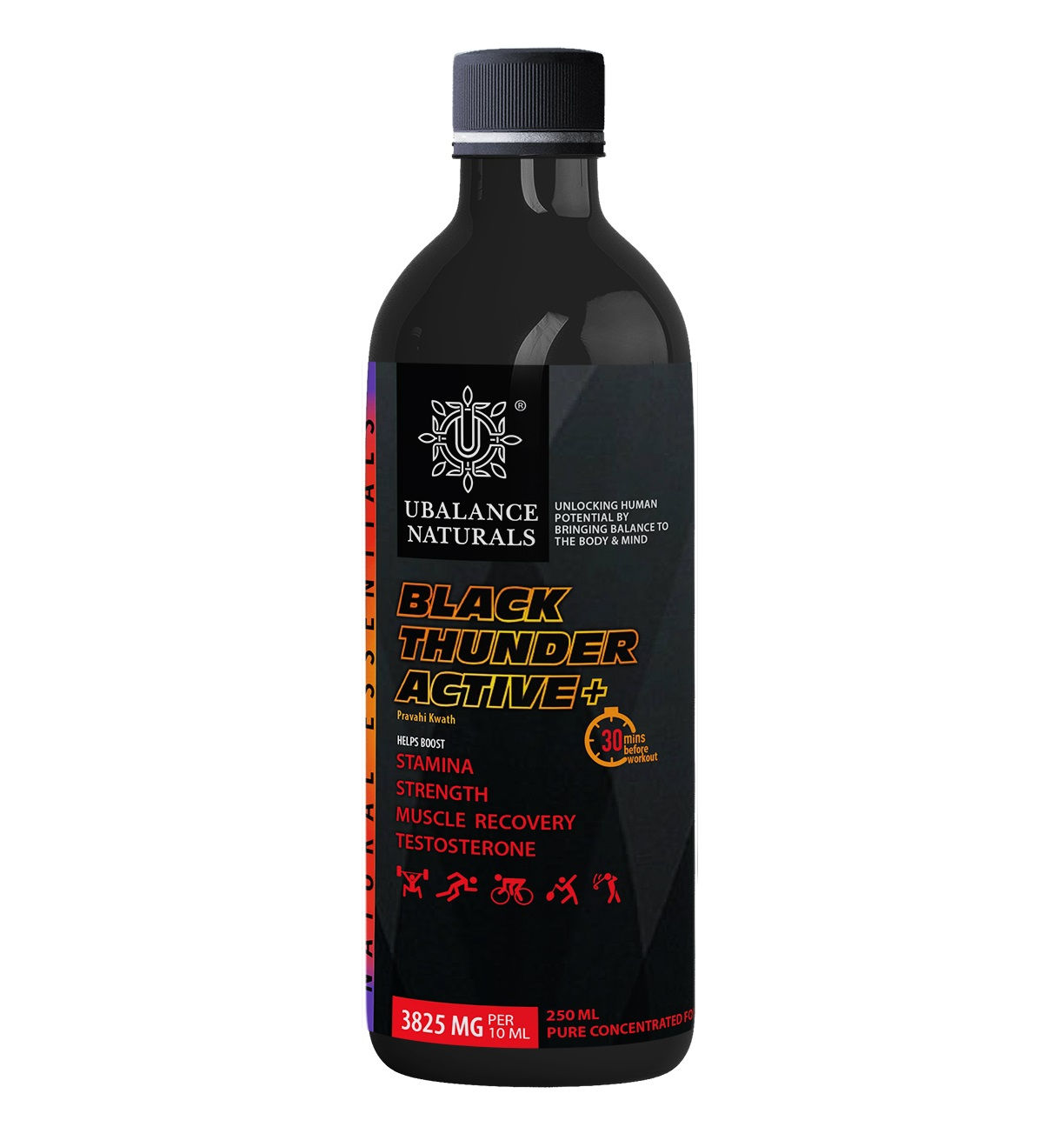 UBALANCE NATURALS Black Thunder Active +, 250 ml. No side effects. High potency.
