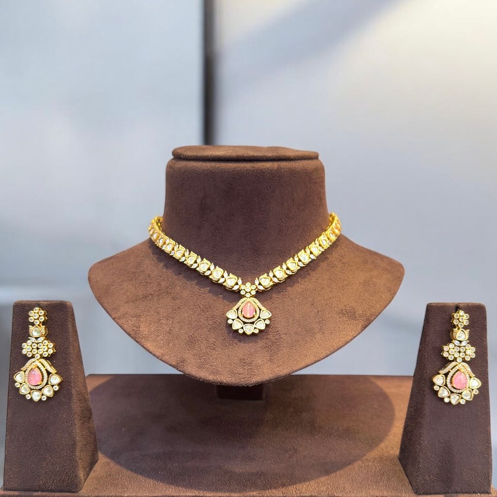 Rosy Dreams Necklace Set By Dia Art Jewels view 2