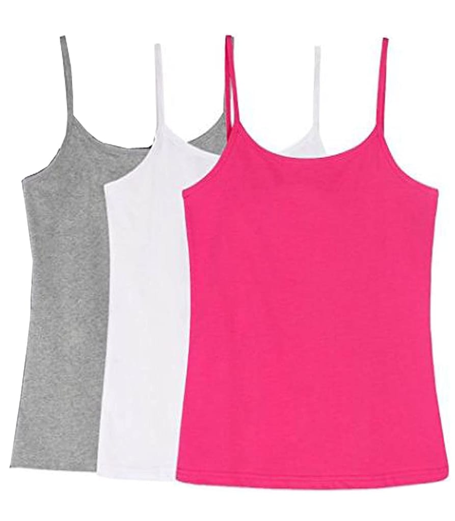 Amul comfy Cotton Girls Camisole Multicolour Pack of 3 view 2