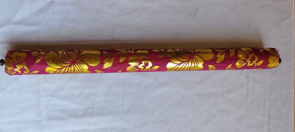 Beeruva Bangles Stand pair of red and gold floral print view 2