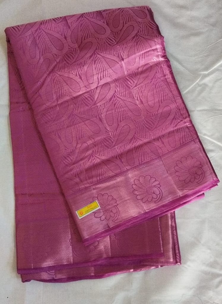 Pink Banarasi Silk Saree With Blouse Piece view 2