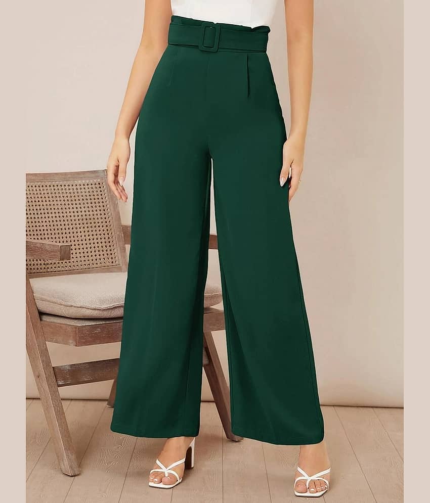 kotty Women Rayon Blend Casual Trousers ( Black )