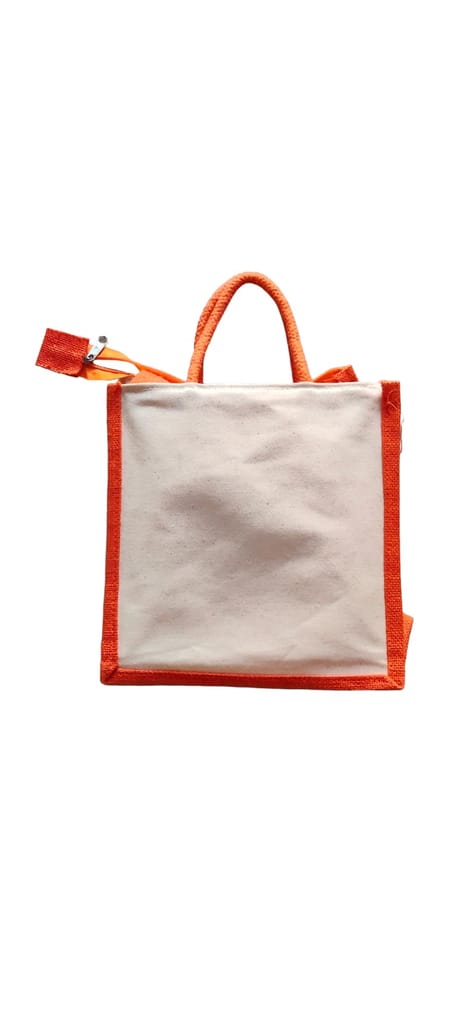 Ganesha Om Jute Canvas Return Gift Bag with Zipper | Eco-Friendly Pooja Tote view 2