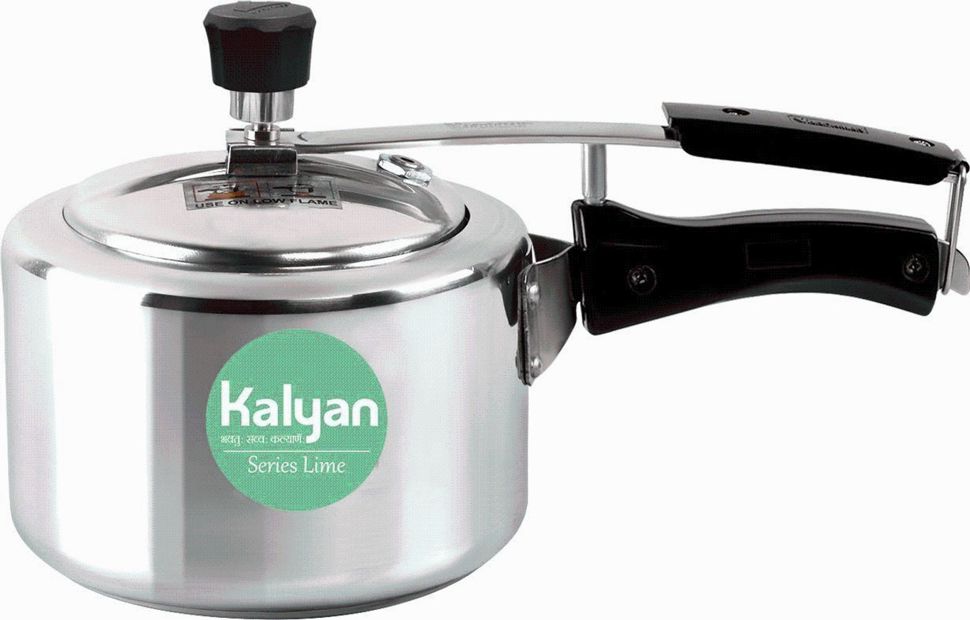 Kalyan Classic Wide Inner Lid Pressure Cooker 3L Lime Induction Base Aluminium Cooker