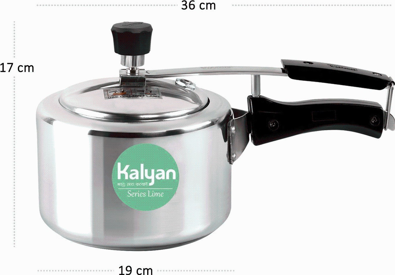 Kalyan Classic Wide Inner Lid Pressure Cooker 3L Lime Induction Base Aluminium Cooker view 2