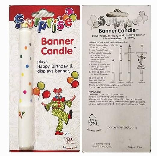 Happy Birthday Joker Banner Candle Cake Decoration view 2