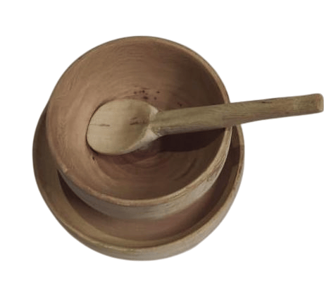 Handcrafted Wooden Bowl with Spoon - Perfect for Salads, Soups, and More view 2