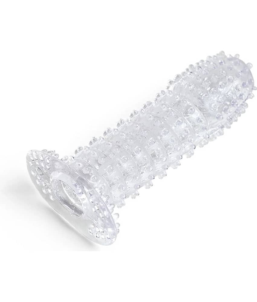 Gizmoswala Crystal Reusable & Washable Condom | Silicone Condom | Waterproof & Extra Dotted Condom with Free Lubricant (1 Piece)