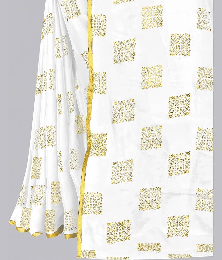 Rhey Chiffon Printed Saree With Unstitched Blouse Piece ( Mint Green ) view 2
