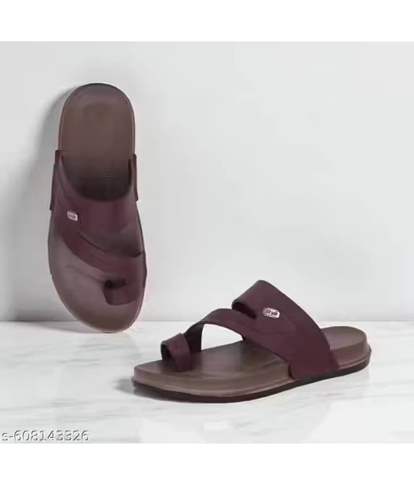 Richale Brown Men's Thong Flip Flop