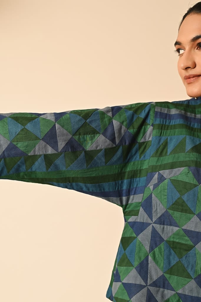 Rishta Front Open Green Ralli Jacket view 2