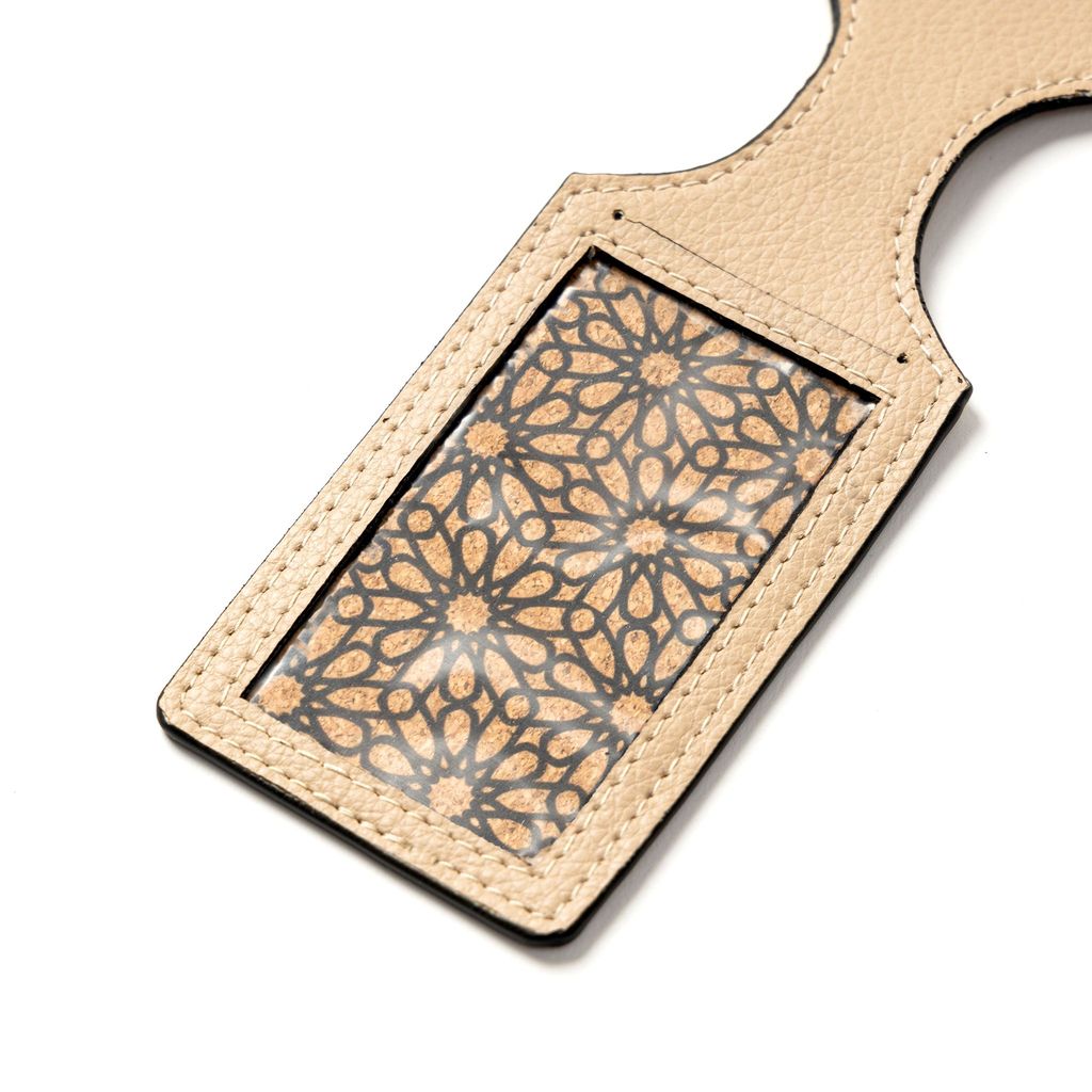 Airplane Vegan Leather Travel Tag - Almond view 2