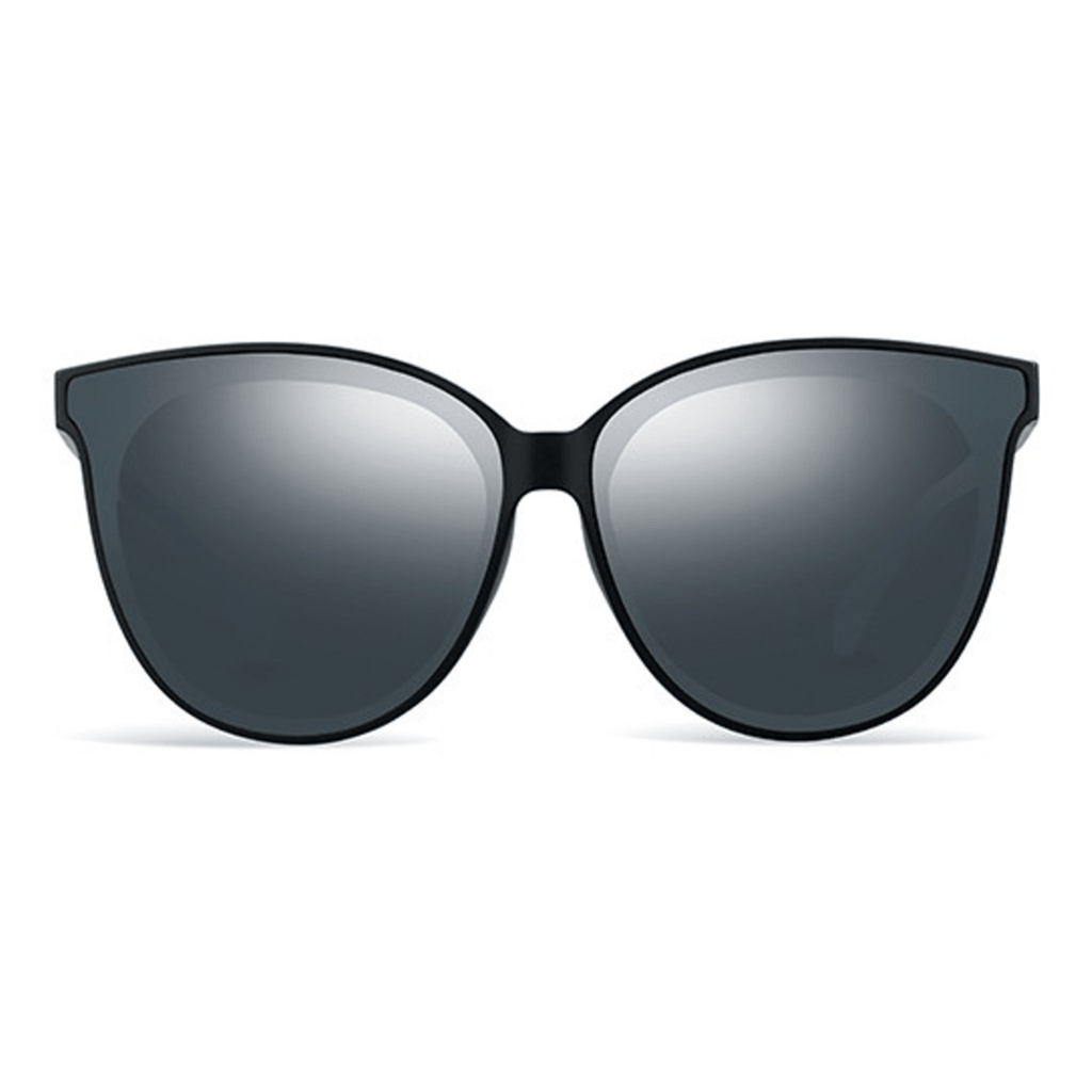PARIM UV Protected Cateye Women's Oversized Sunglasses, Frame: Black, Lenses: Non-polarised Silver / Grey Mercury view 2