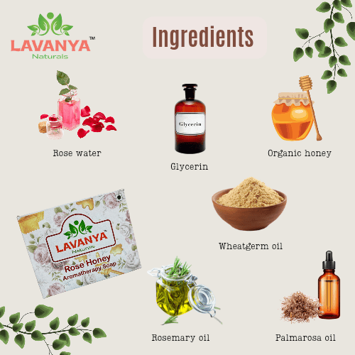 LAVANYA Naturals Rose & Honey Aromatherapy Soap view 2
