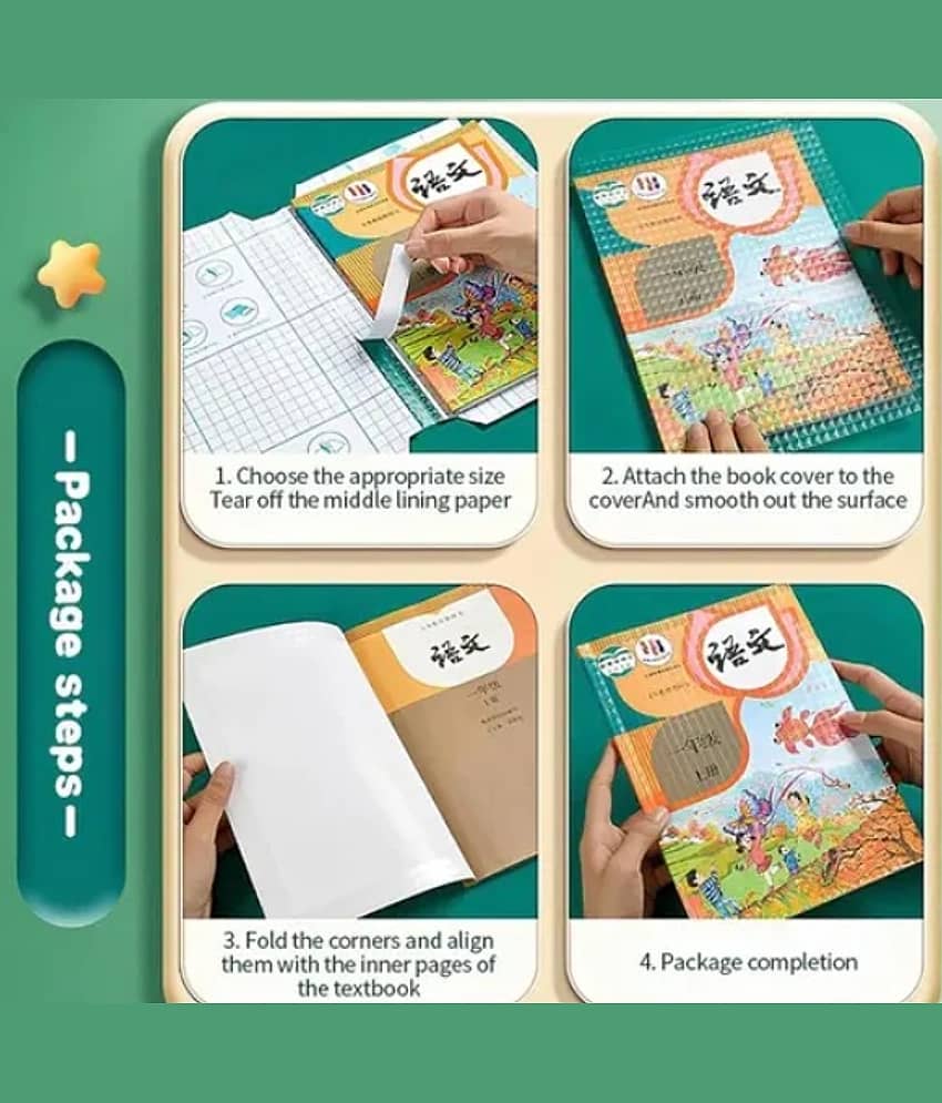 30pcs 3 Difference size Book Covers Waterproof Plastic Clear Paper Sticker Book Cover Film for Textbooks Hardcover Protective Thick Sticky Transparent Cover for Students view 2