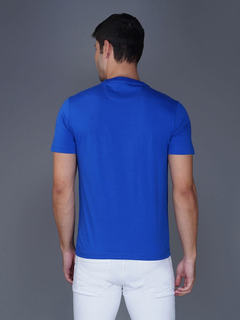 Zvezda Branded Men's Cotton Jersey Tee - Euro Fit-Blue view 2