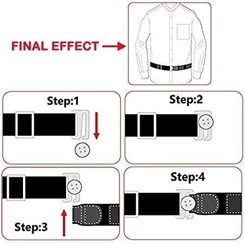 Men's Casual Style And Women's Casual Style Nylon Elastic Slip Adjustable Shirt Stay Clamps Holder Tucker Garter Belt | Free Size (Free Size Black) view 2