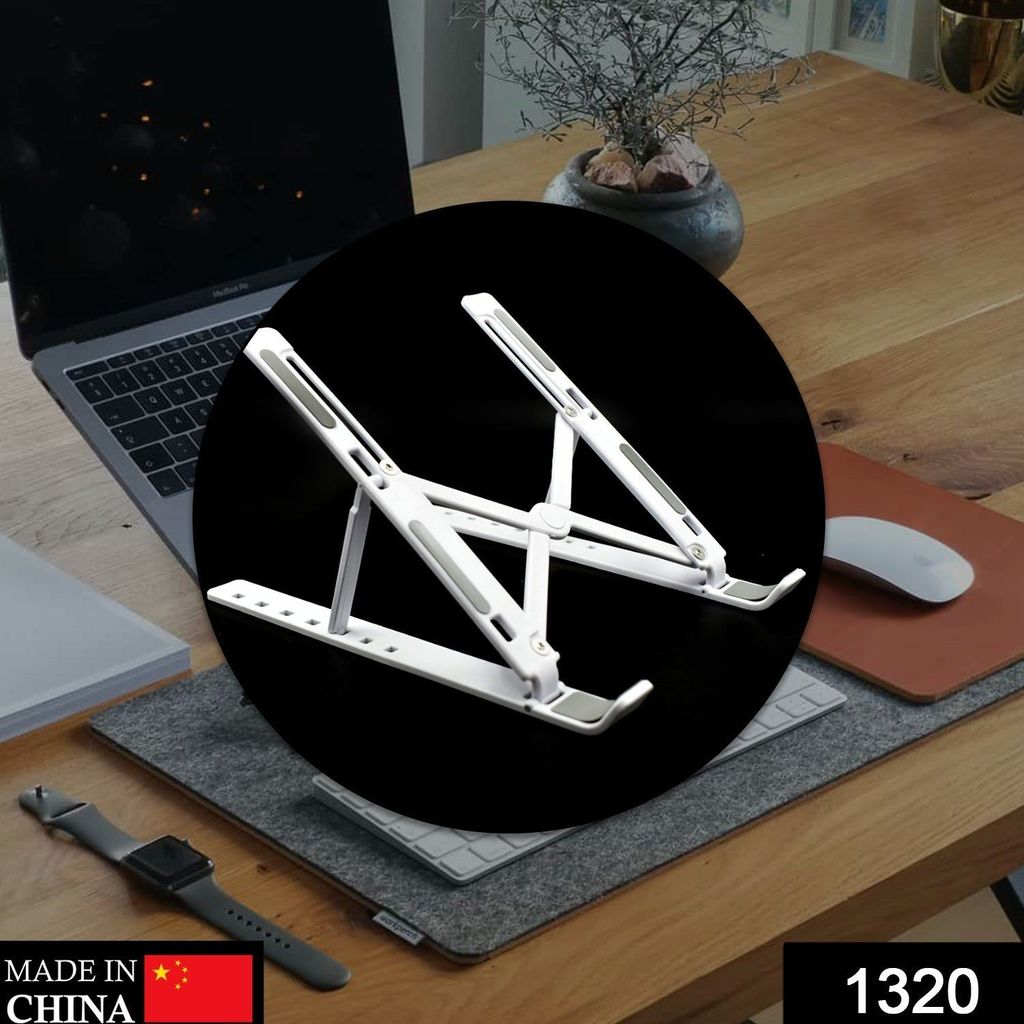 Adjustable Ergonomic Foldable Portable, Holder Riser Tablet Stand Plastic (Use In 14 inch Laptop) view 2