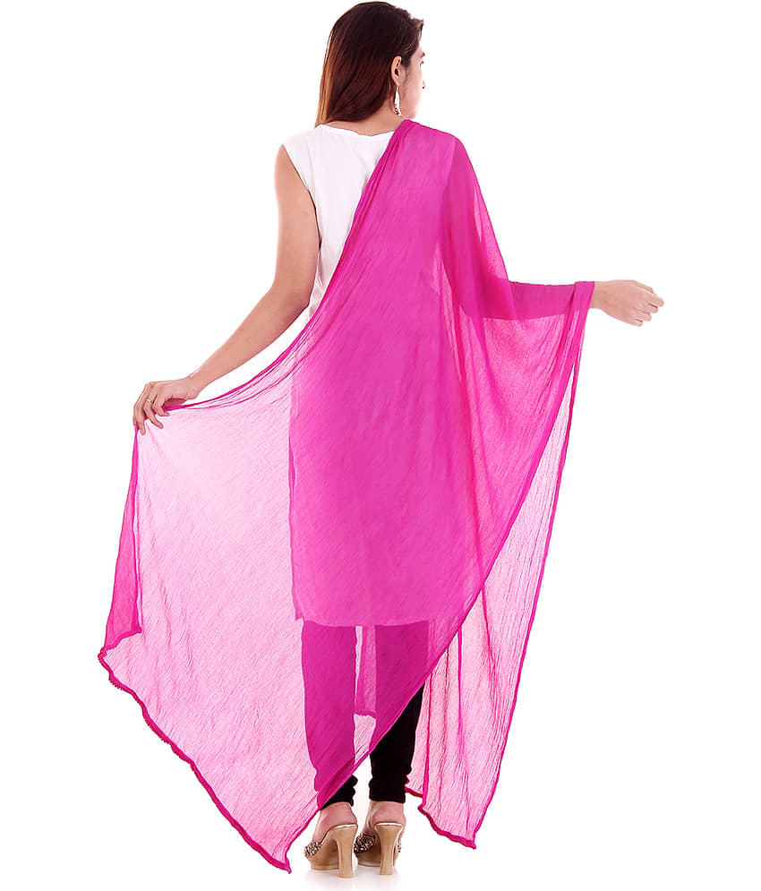 Apratim Pink Chiffon Dupatta - Single view 2