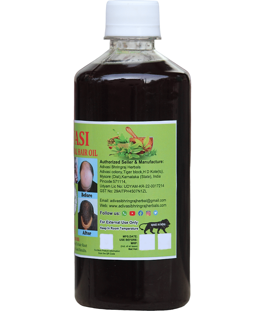 ADIVASI BHRINGRAJ HERBALS - Hair Growth Bhringraj Oil 500 ml ( Pack of 1 ) view 2