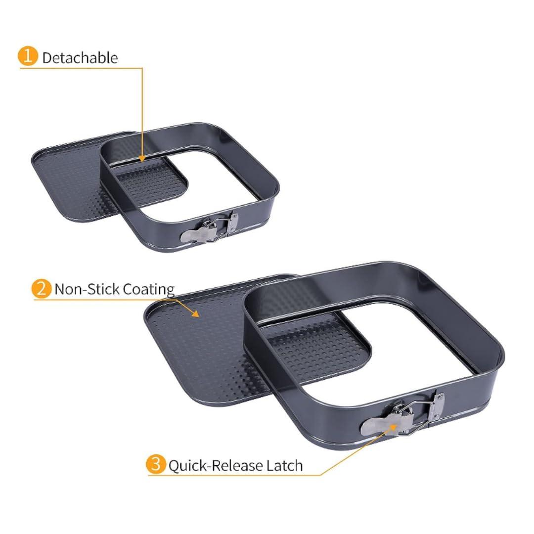 Non-Stick Springform Baking Pans with Removable Bottom | Leakproof Cake Tin view 2