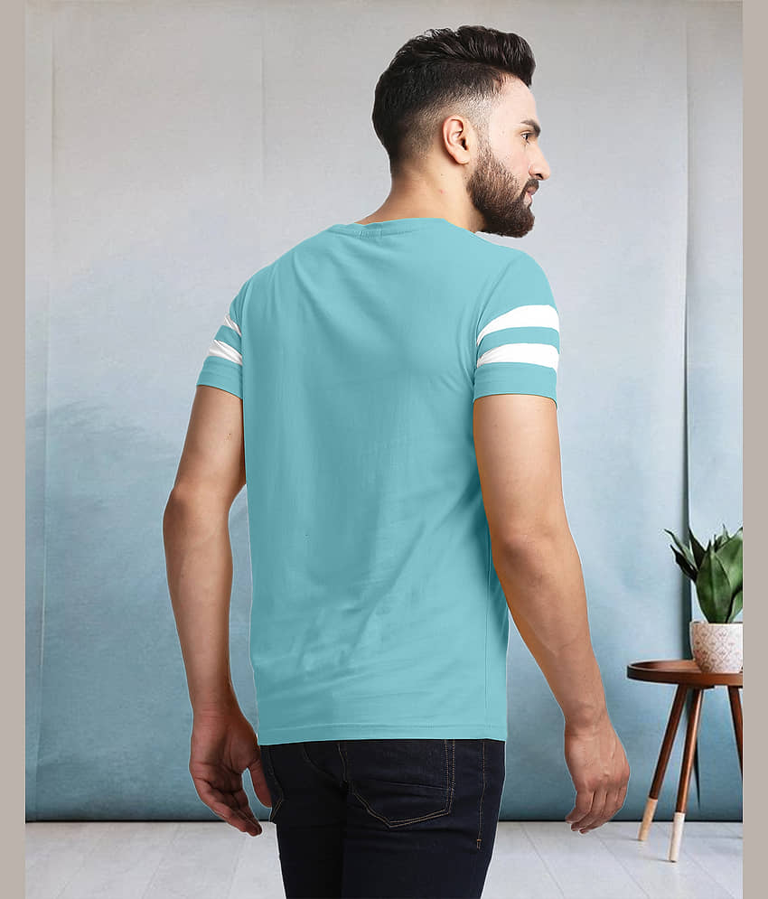 AOOSH Cotton Blend Regular Fit Colorblock Half Sleeves Men's Round T-Shirt - Black ( Pack of 1 ) view 2
